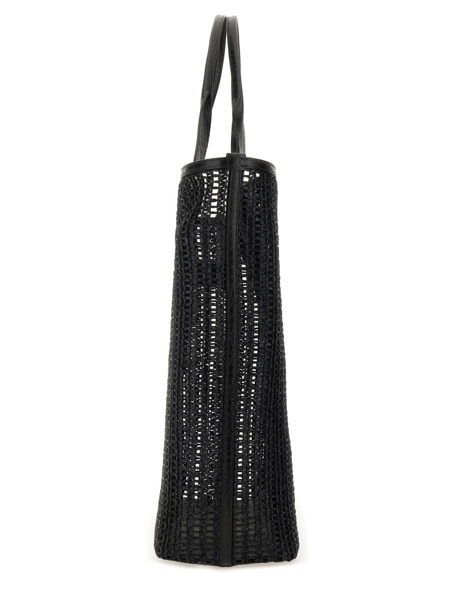 DOLCE & GABBANA Woven Mesh Shopping Handbag