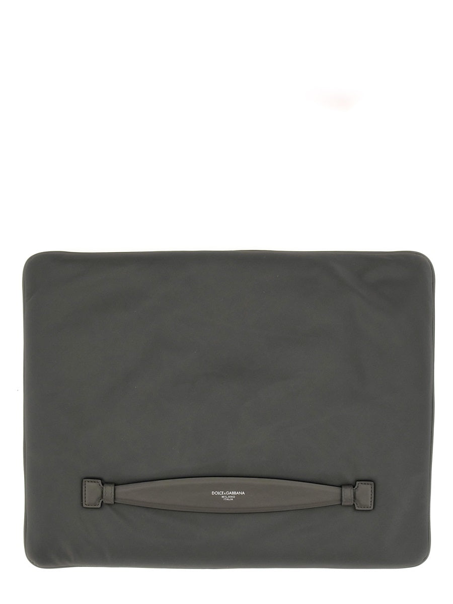 DOLCE & GABBANA Charcoal Fabric Mini Clutch