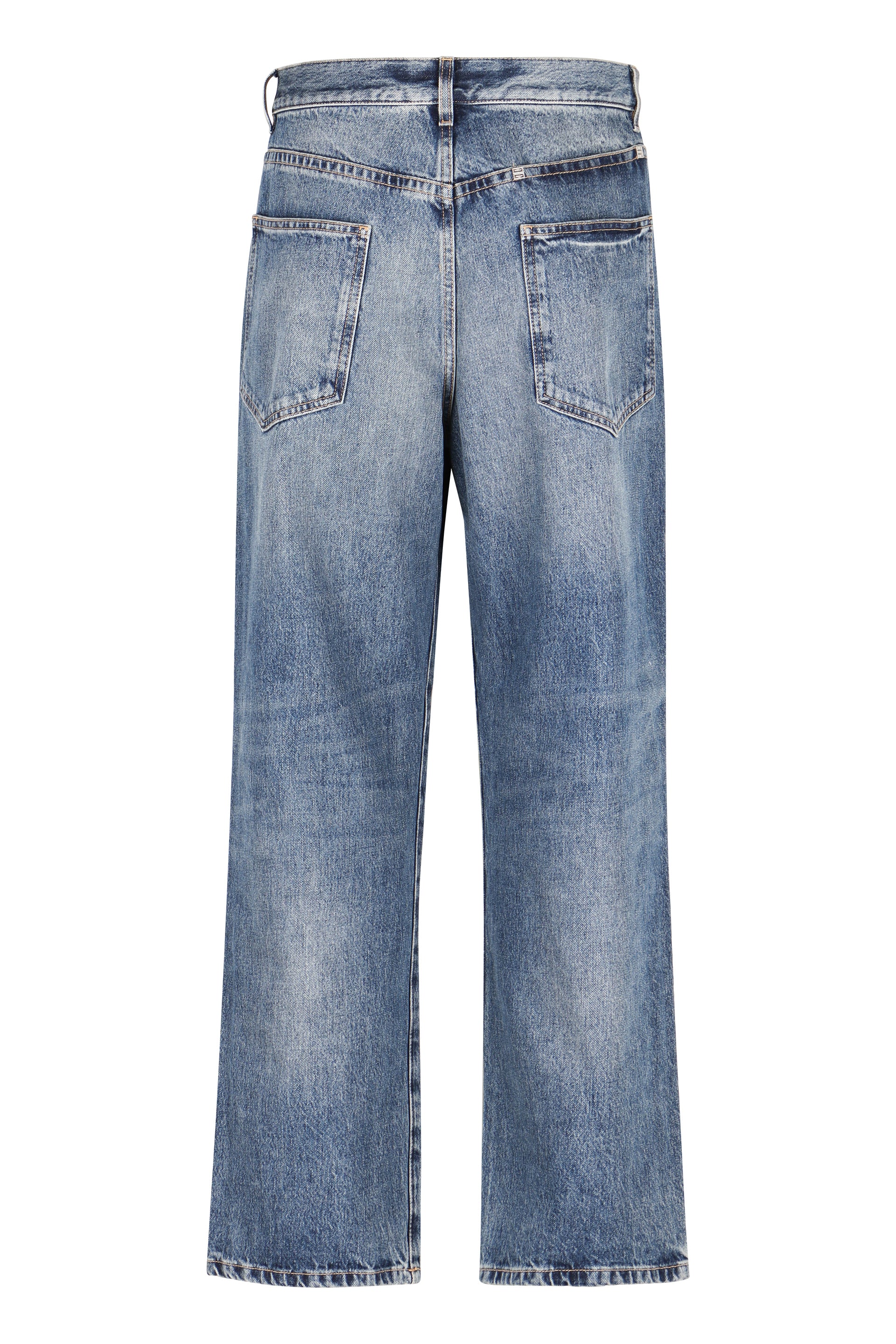 GIVENCHY Straight Leg Denim Jeans with Contrast Stitching