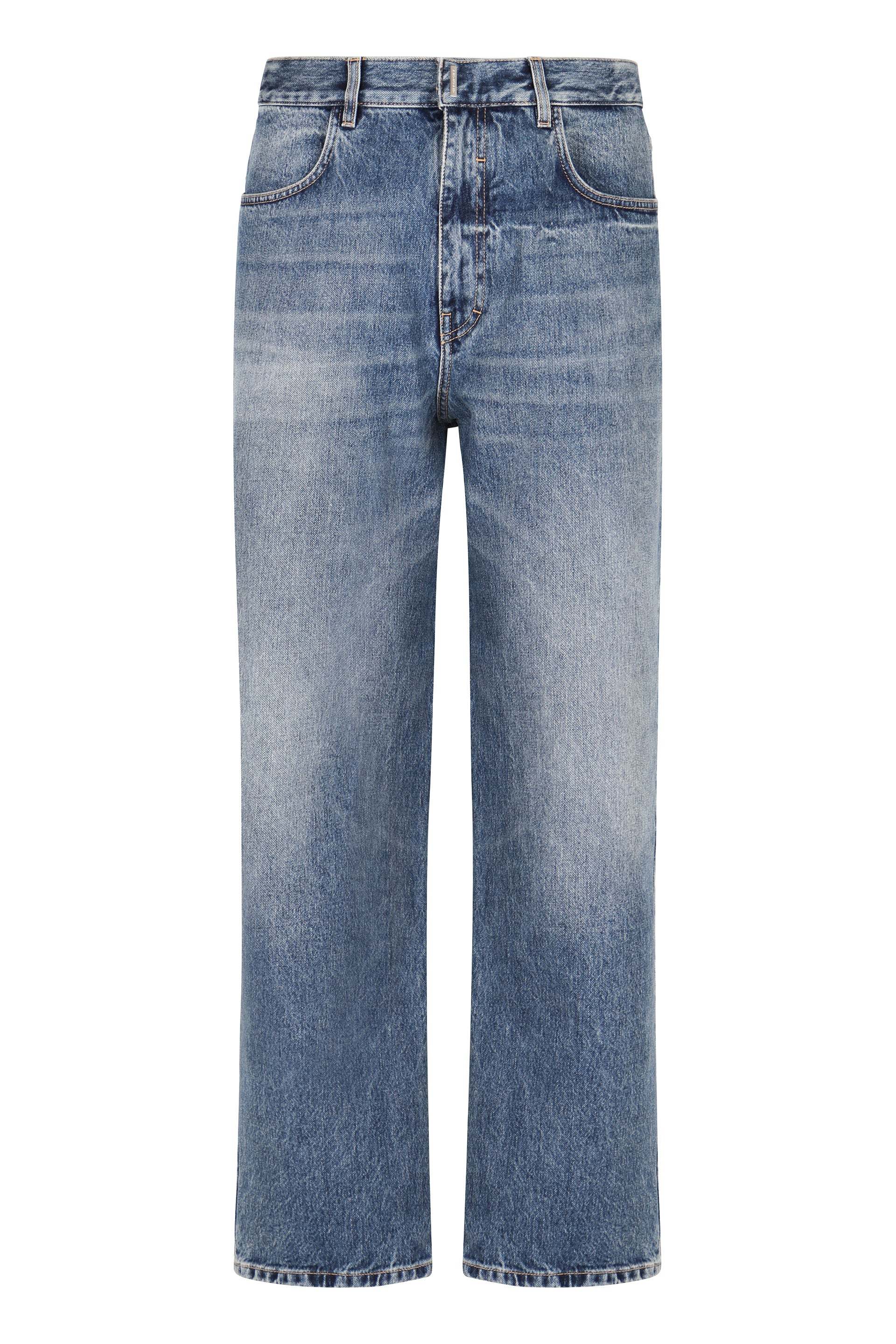 GIVENCHY Straight Leg Denim Jeans with Contrast Stitching