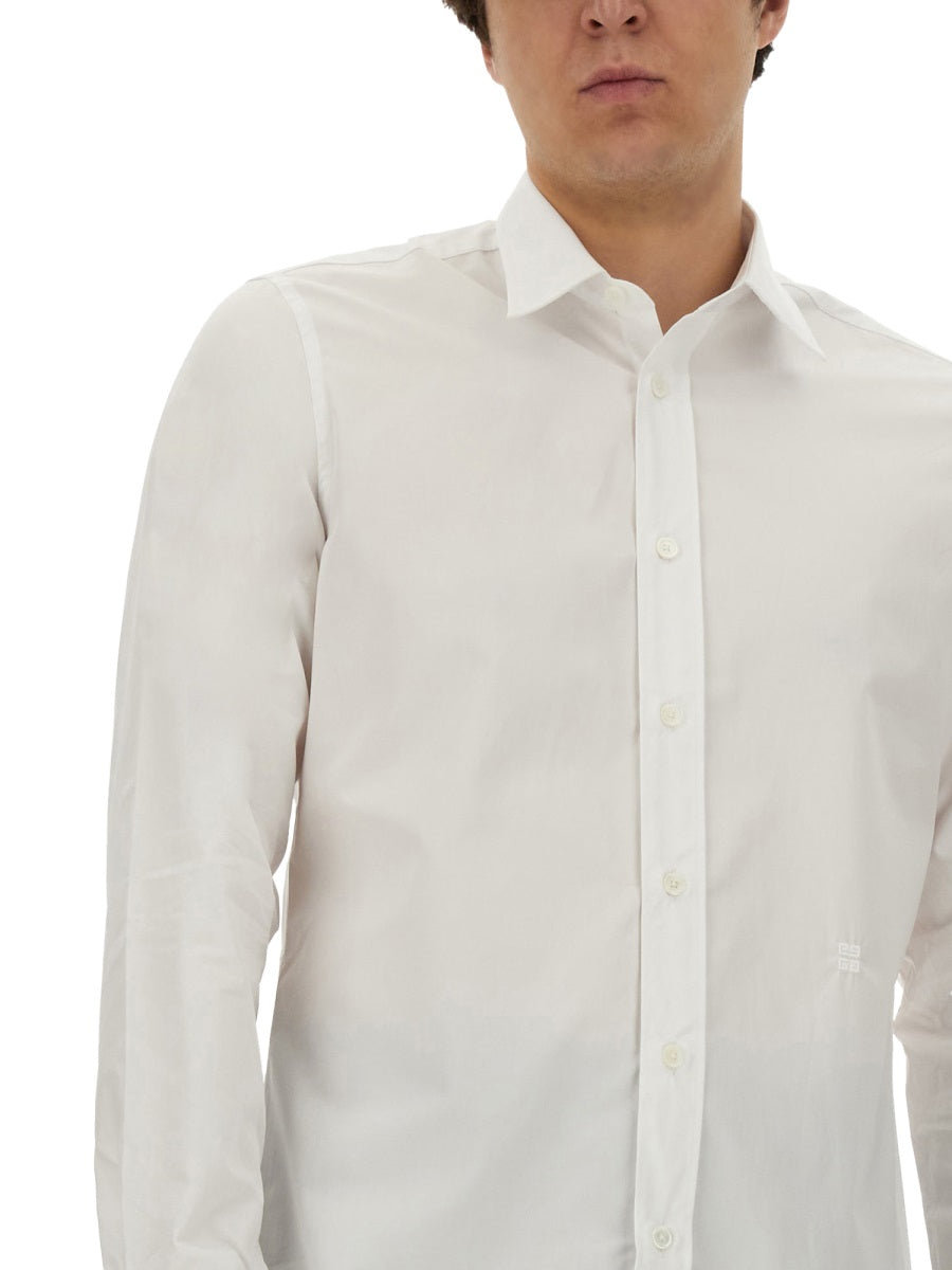 GIVENCHY Men's Rounded Hem Cotton Shirt