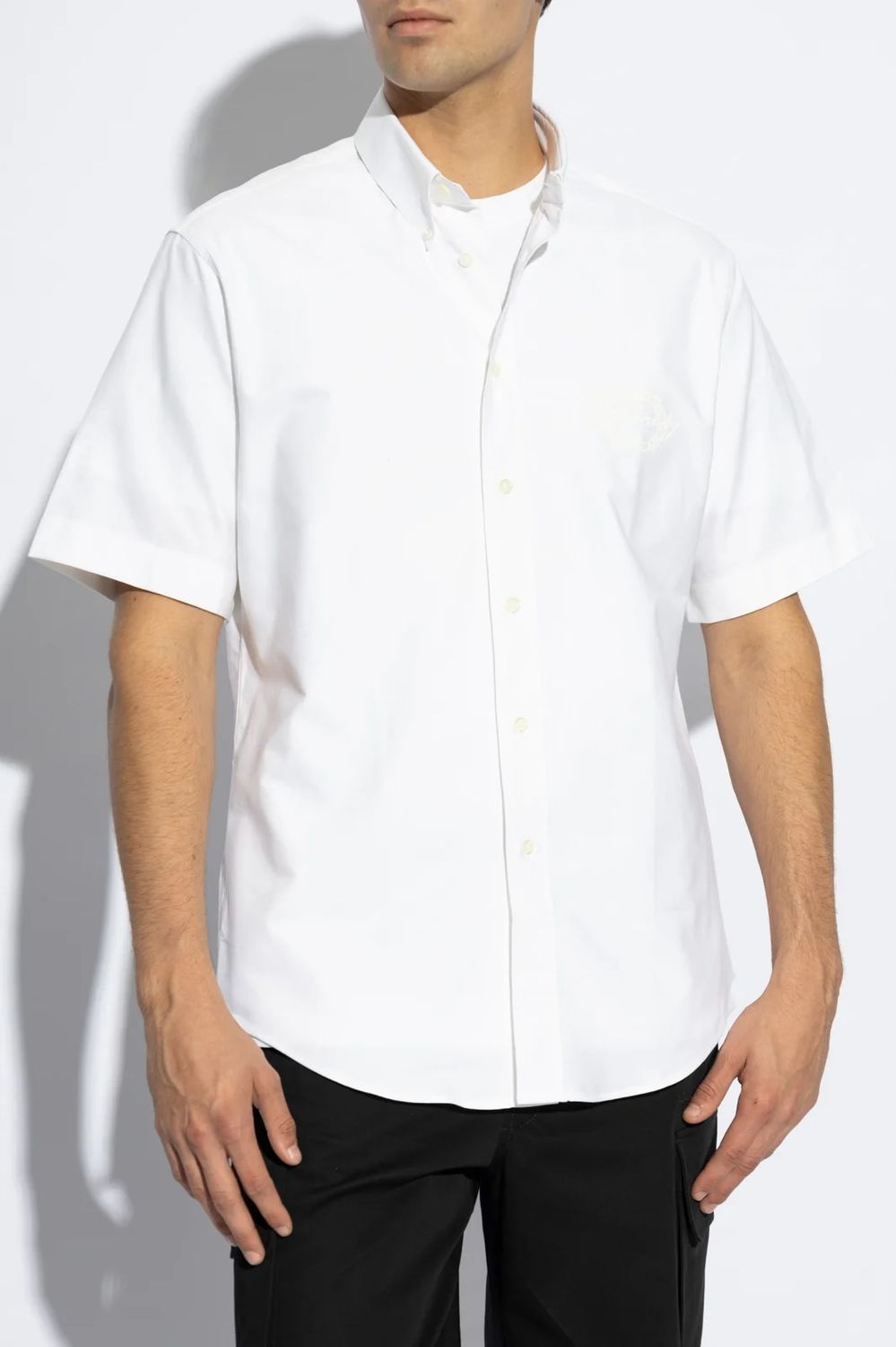 GIVENCHY Custom Fit Short Sleeve Oxford Shirt for Men