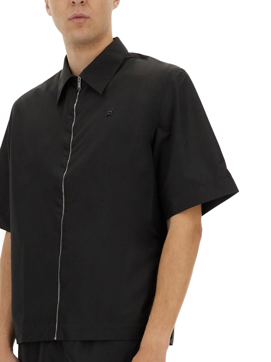 GIVENCHY 4G Plaque Zipped Shirt for Men