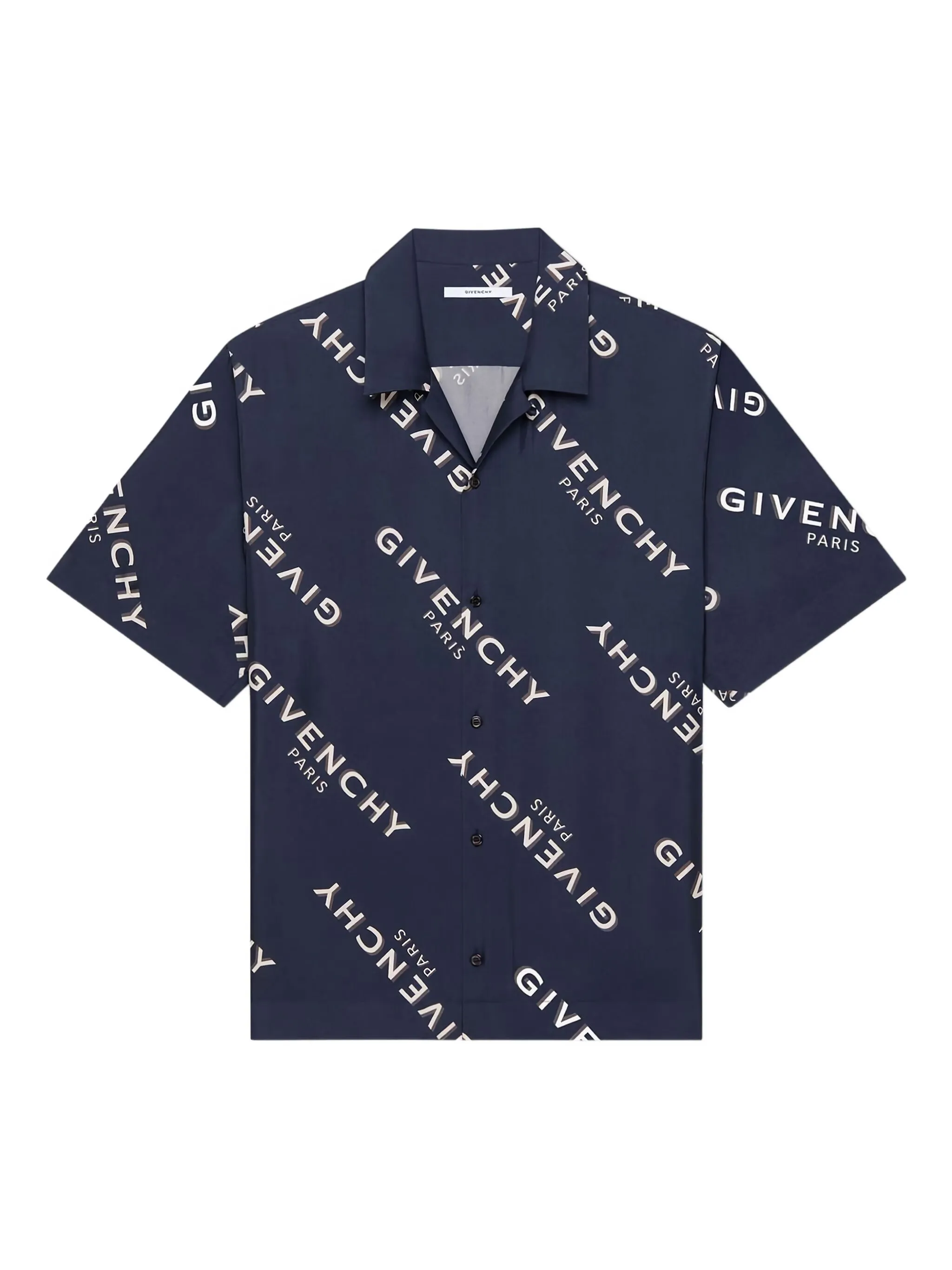 GIVENCHY Silk Twill Shirt with Shadow Print - Size 40