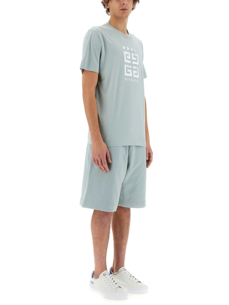 GIVENCHY Mineral Blue Mini Cotton T-Shirts for Men
