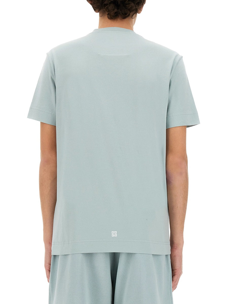 GIVENCHY Mineral Blue Mini Cotton T-Shirts for Men