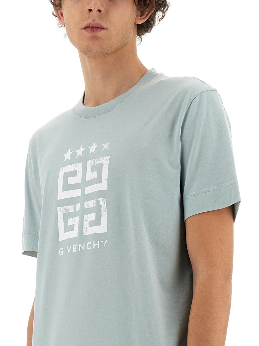 GIVENCHY Mineral Blue Mini Cotton T-Shirts for Men