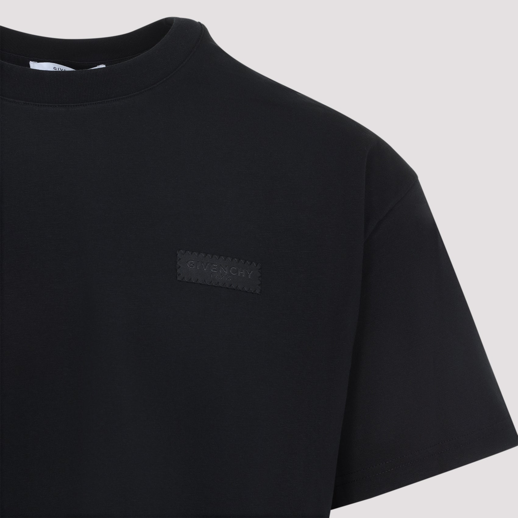 GIVENCHY Logo Cotton T-Shirt - Short Sleeves - Mini Patch Detail