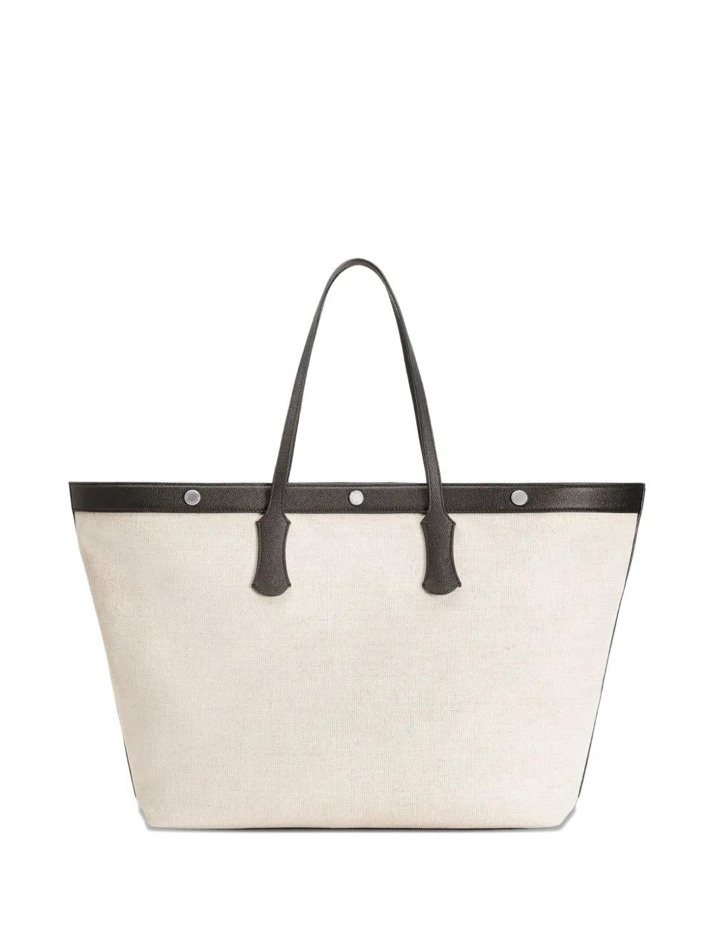 DOLCE & GABBANA Canvas Shoulder Handbag with Detachable Pouch - FW25