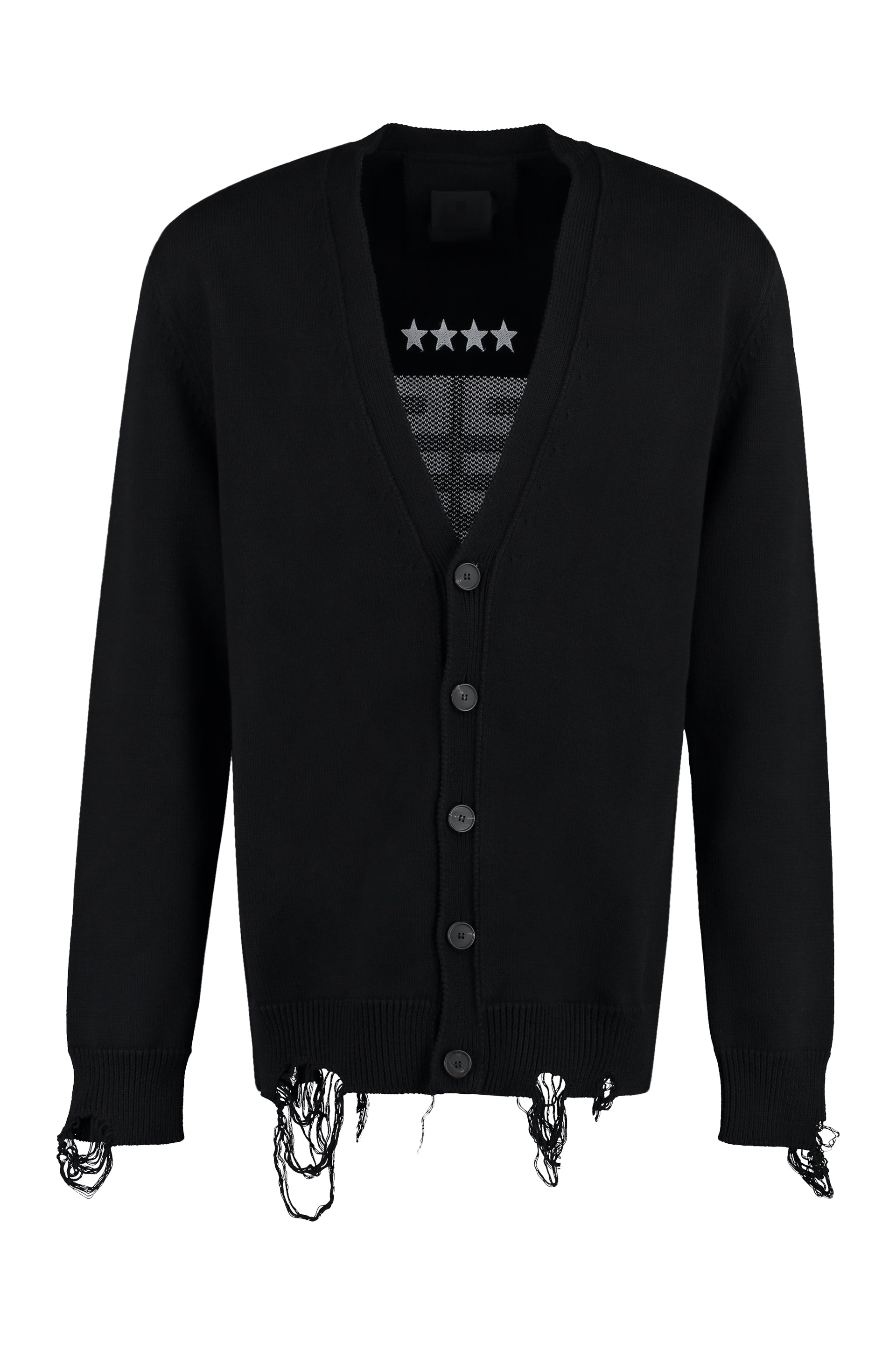 GIVENCHY Intarsia Detail Cotton Cardigan