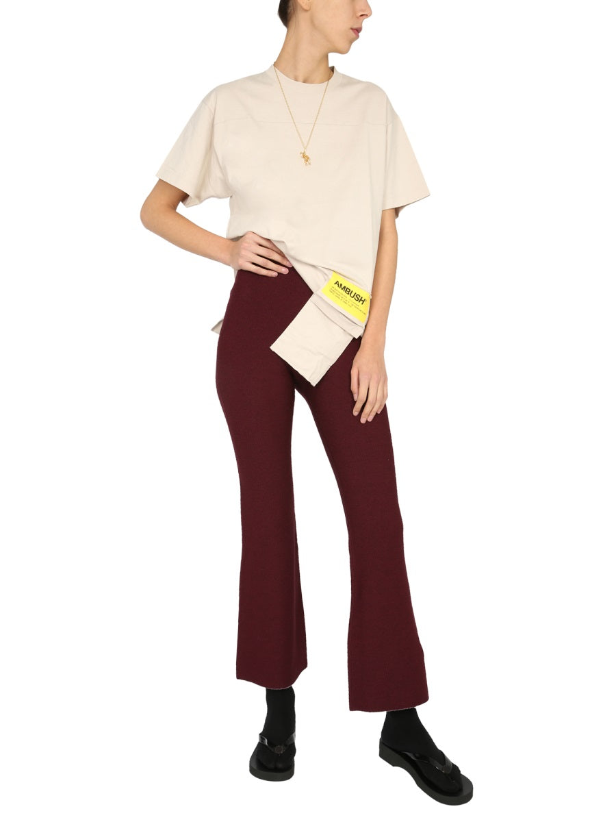 AMBUSH Unisex Crew Neck T-Shirt with Zip Pocket