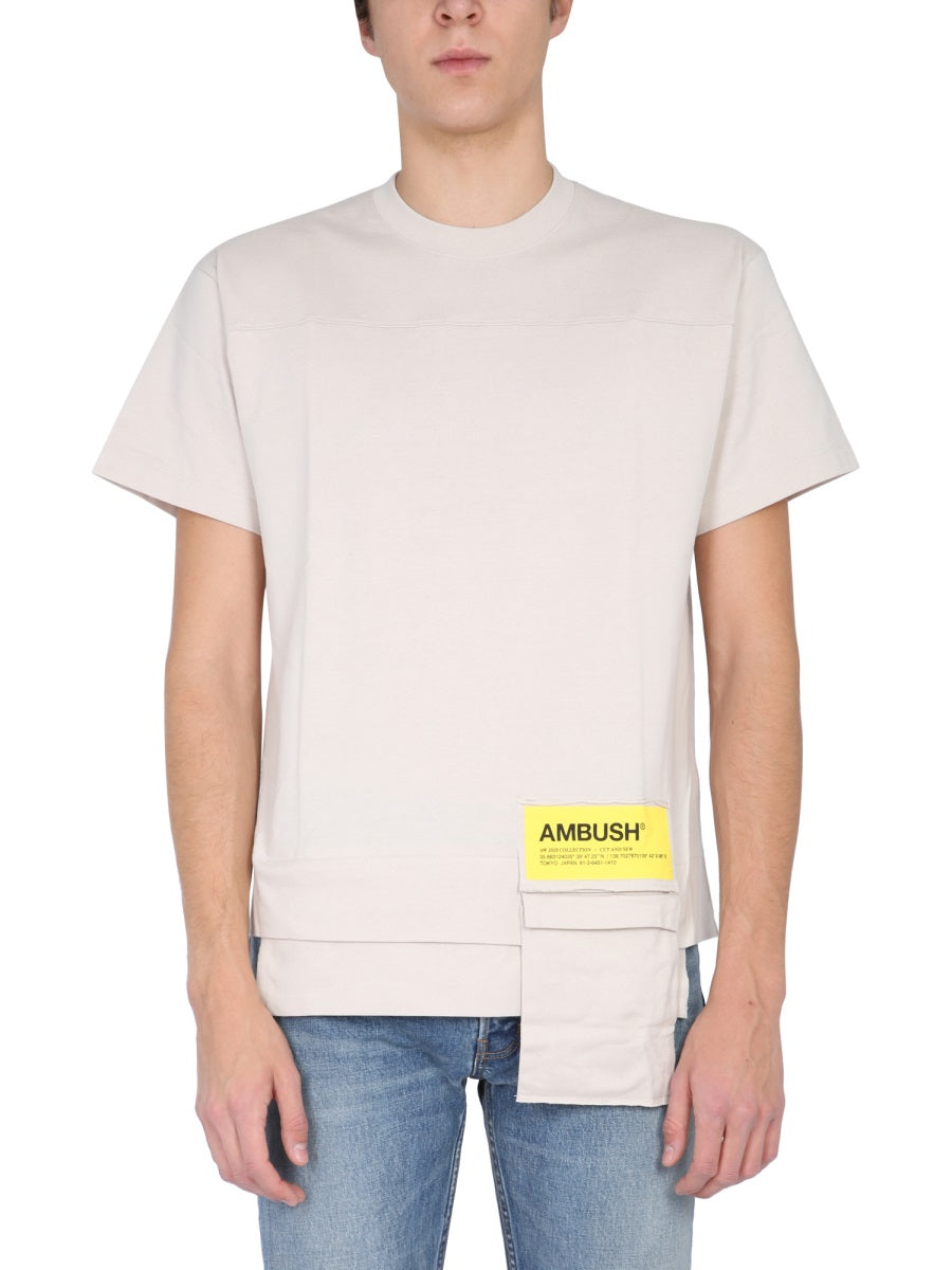 AMBUSH Unisex Crew Neck T-Shirt with Zip Pocket
