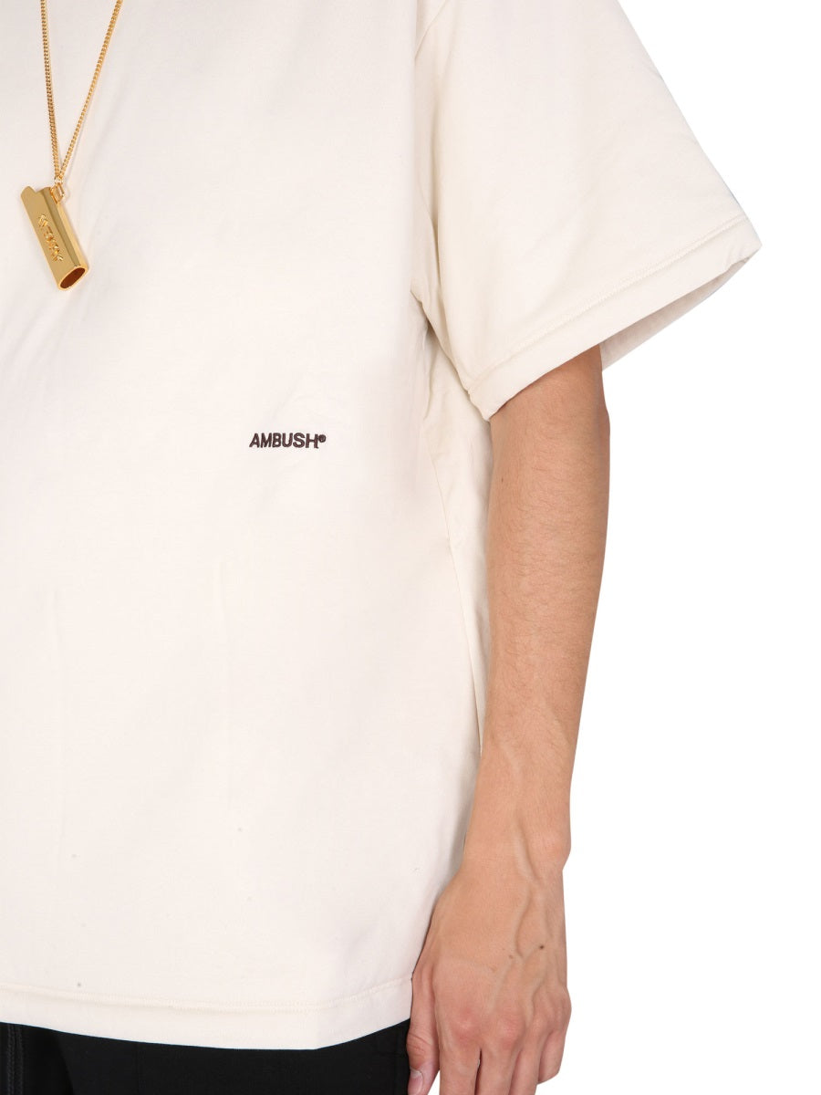 AMBUSH Padded Crew Neck T-Shirt with Embroidered Logo