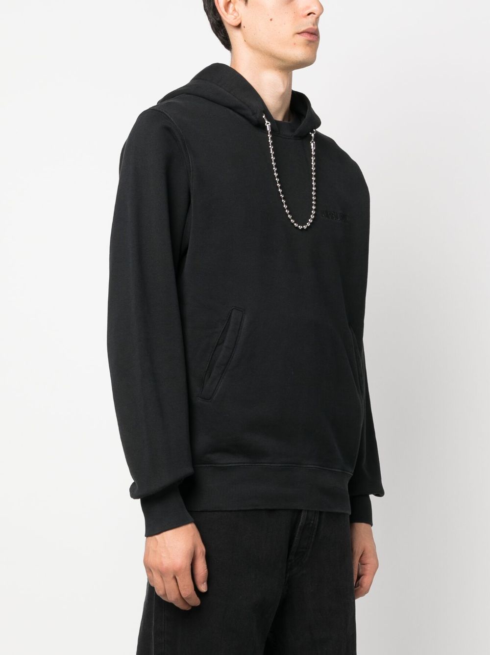 AMBUSH Ballchain Hoodie with Silver Metal Chain at Collar