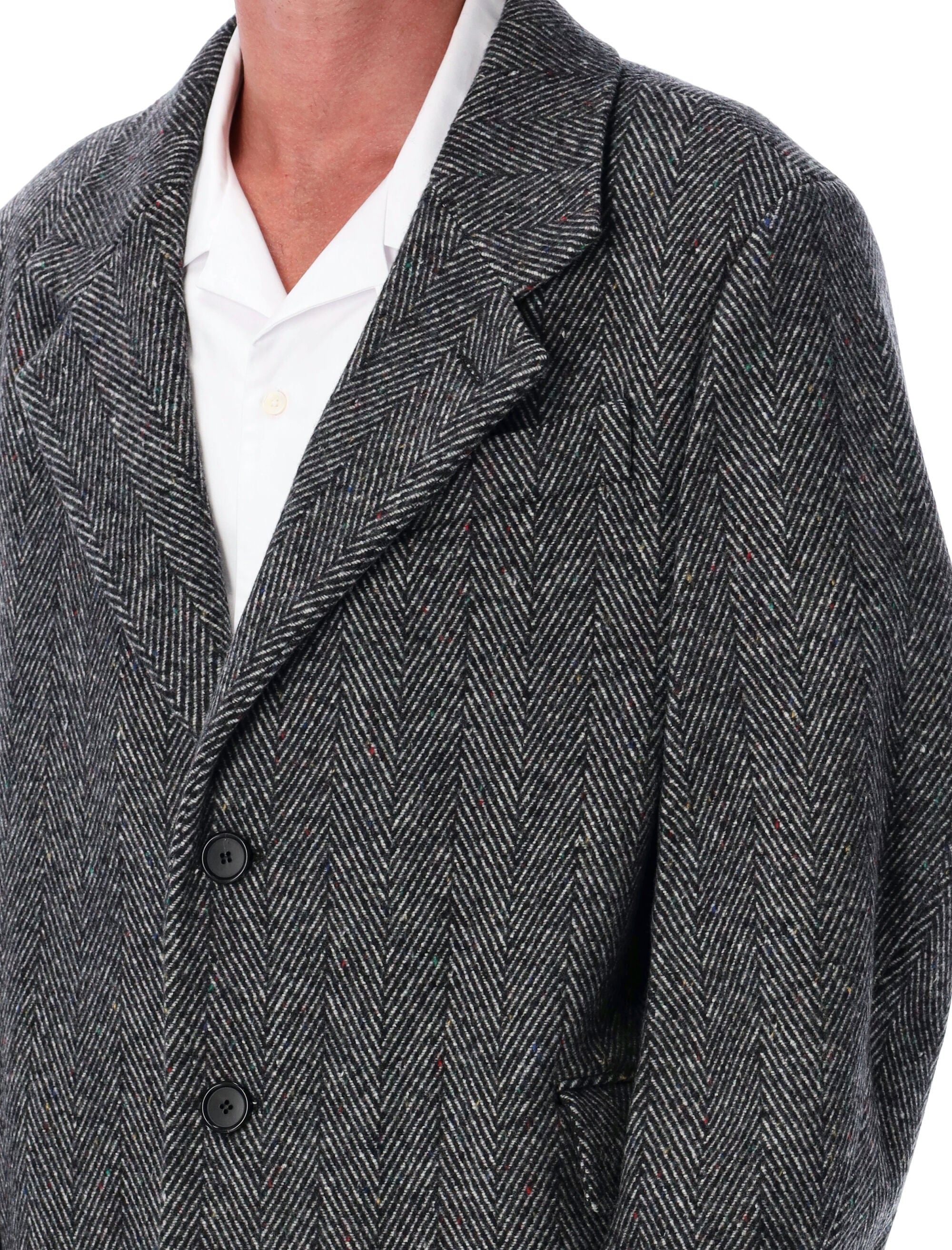 GIVENCHY Embroidered Wool Blend Jacket with Relaxed Notch Lapel