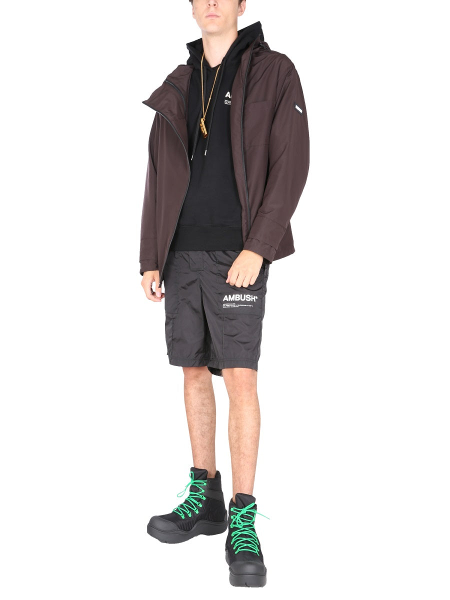 AMBUSH Sleek Slim Fit Jacket with Drawstring Hood