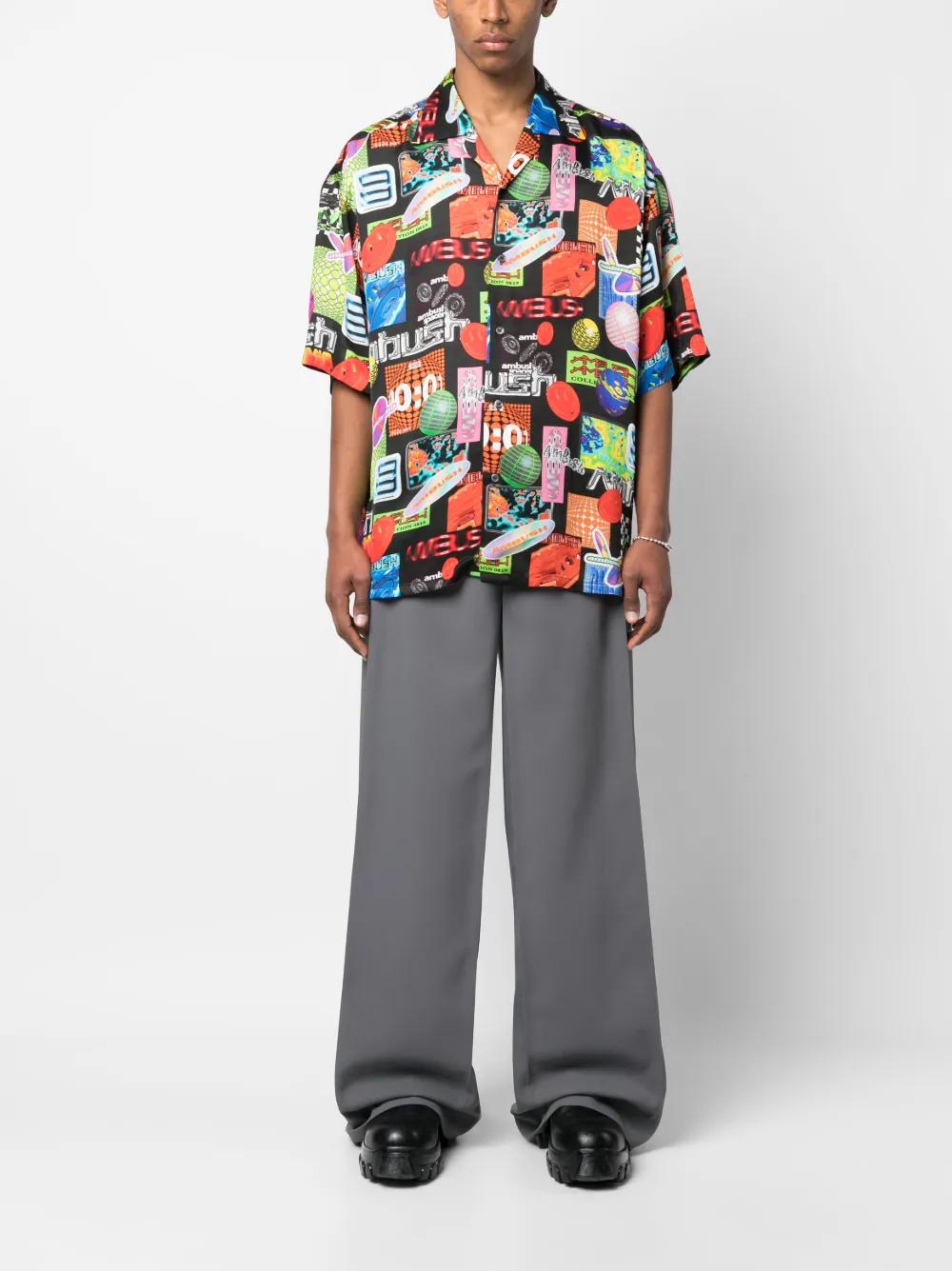 AMBUSH Multicolor Graphic Bowling Shirt for Men - Short Sleeves