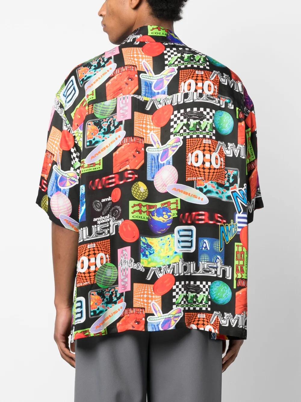 AMBUSH Multicolor Graphic Bowling Shirt for Men - Short Sleeves