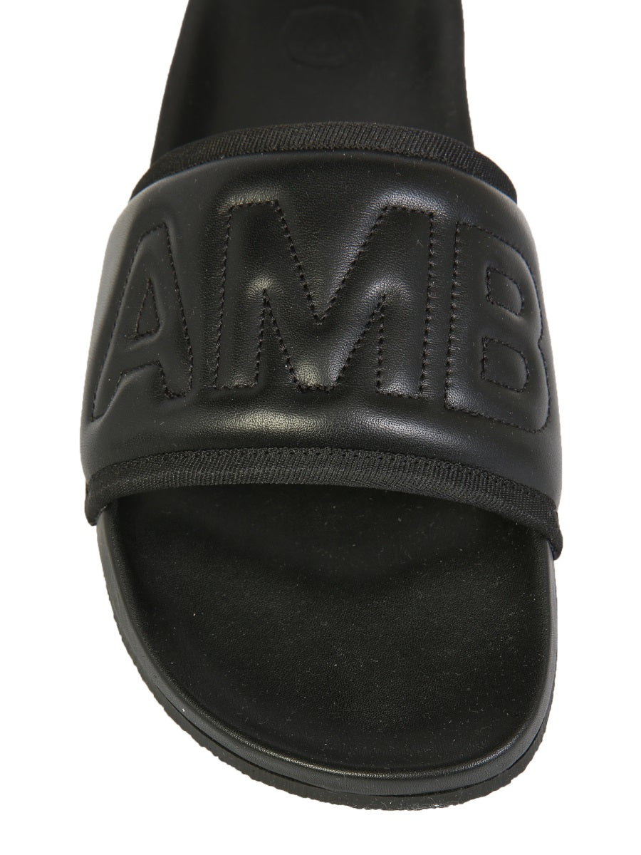AMBUSH Leather Slide Sandals with Rubber Sole - 2.5 CM Height
