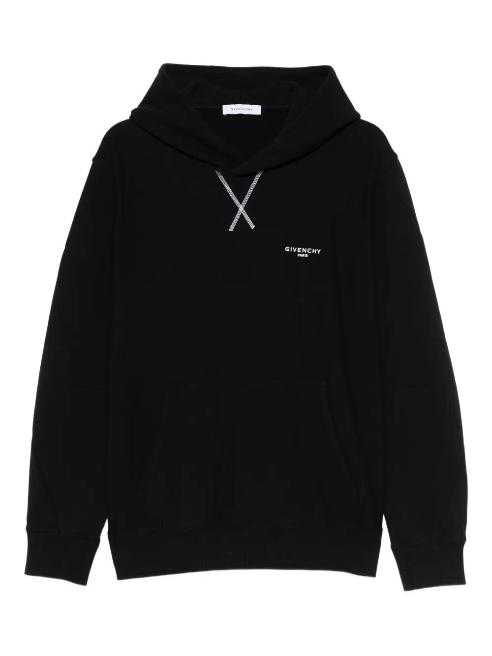 GIVENCHY Couture Seam Fleece Hoodie with Embroidered Paris Design