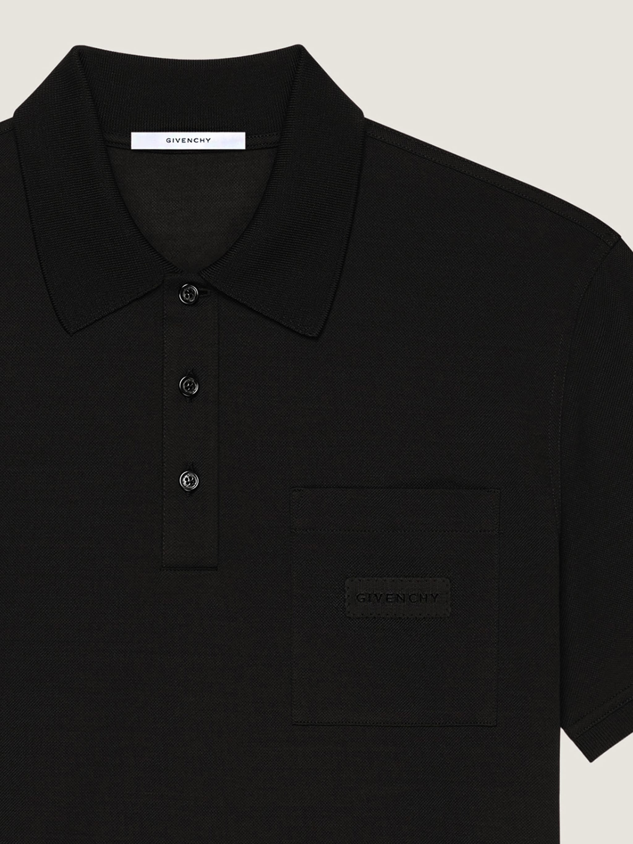 GIVENCHY Cotton Polo Shirt with Applique - Short Sleeves
