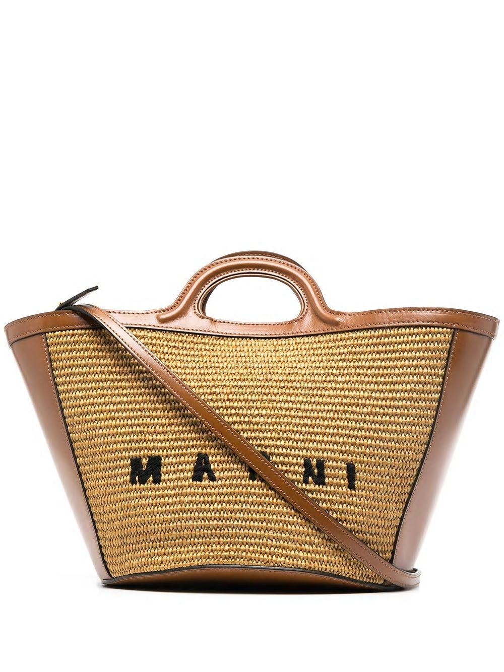 MARNI Mini Tropicalia Raffia Shopper Handbag