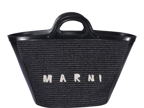 MARNI Mini Leather and Raffia Tropicalia Summer Handbag