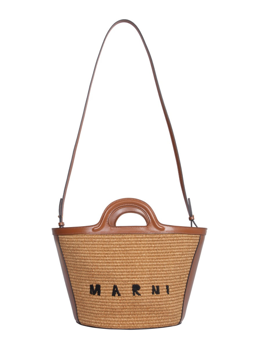 MARNI Stylish Leather and Fabric Handbag