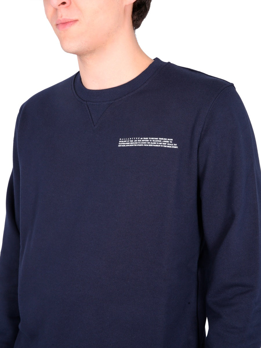 BALLANTYNE Crewneck Sweatshirt with Crawling Chest Logo Print