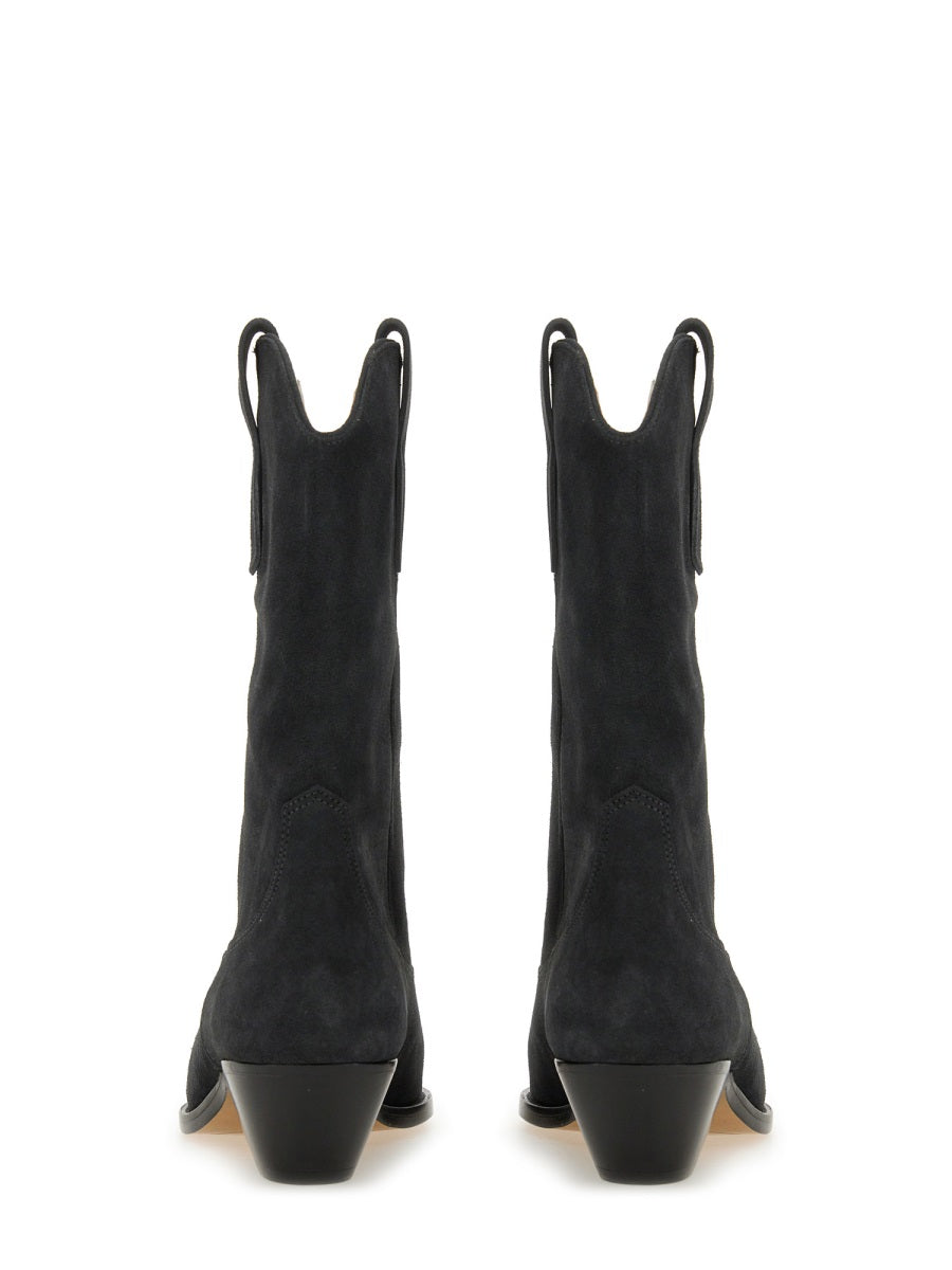 ISABEL MARANT Pointed Toe Cuban Heel Pull-On Style Leather Boots
