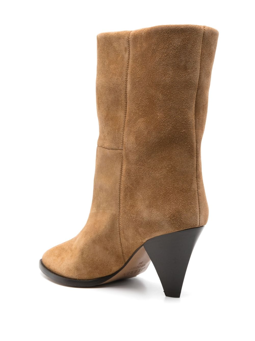 ISABEL MARANT Mid Cone Heel Suede Leather Boots - 75mm