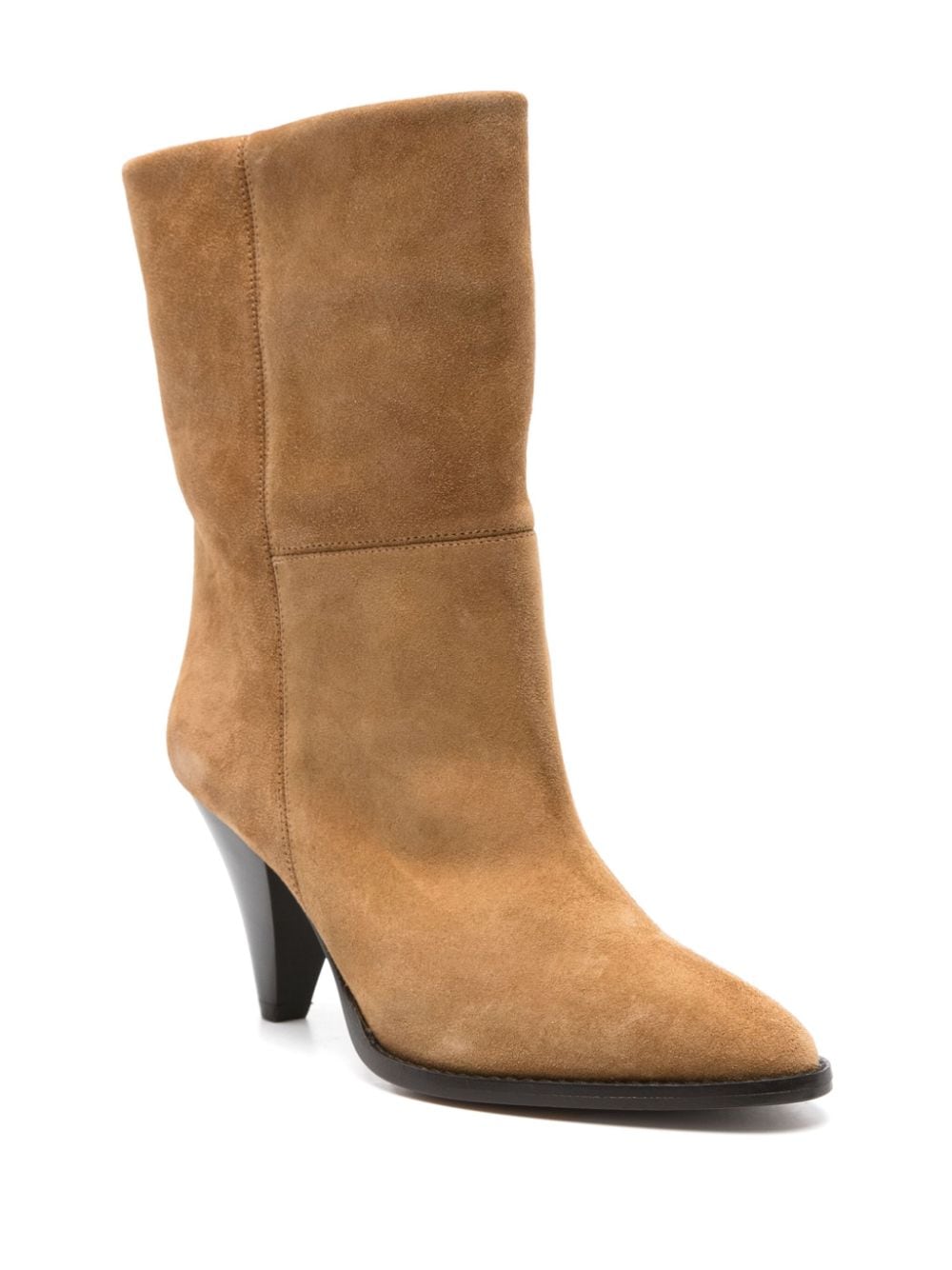 ISABEL MARANT Mid Cone Heel Suede Leather Boots - 75mm