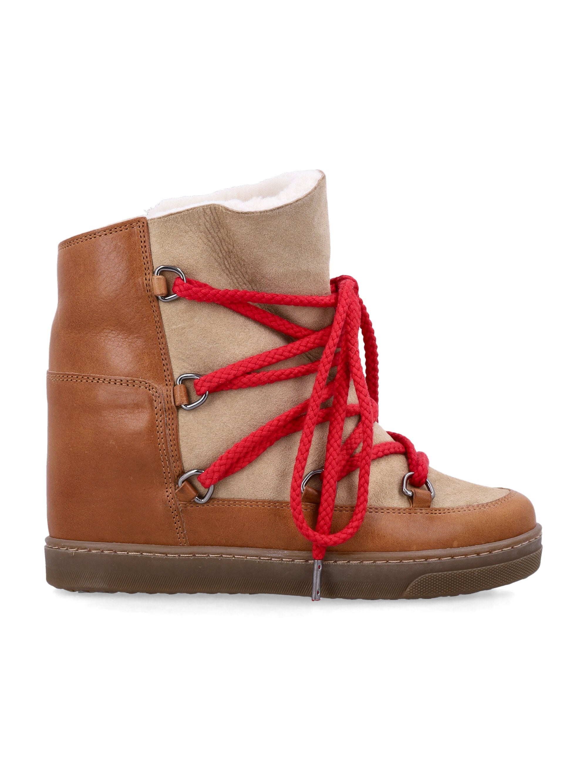 ISABEL MARANT Nowles Shearling Lace-Up Ankle Boots - Women
