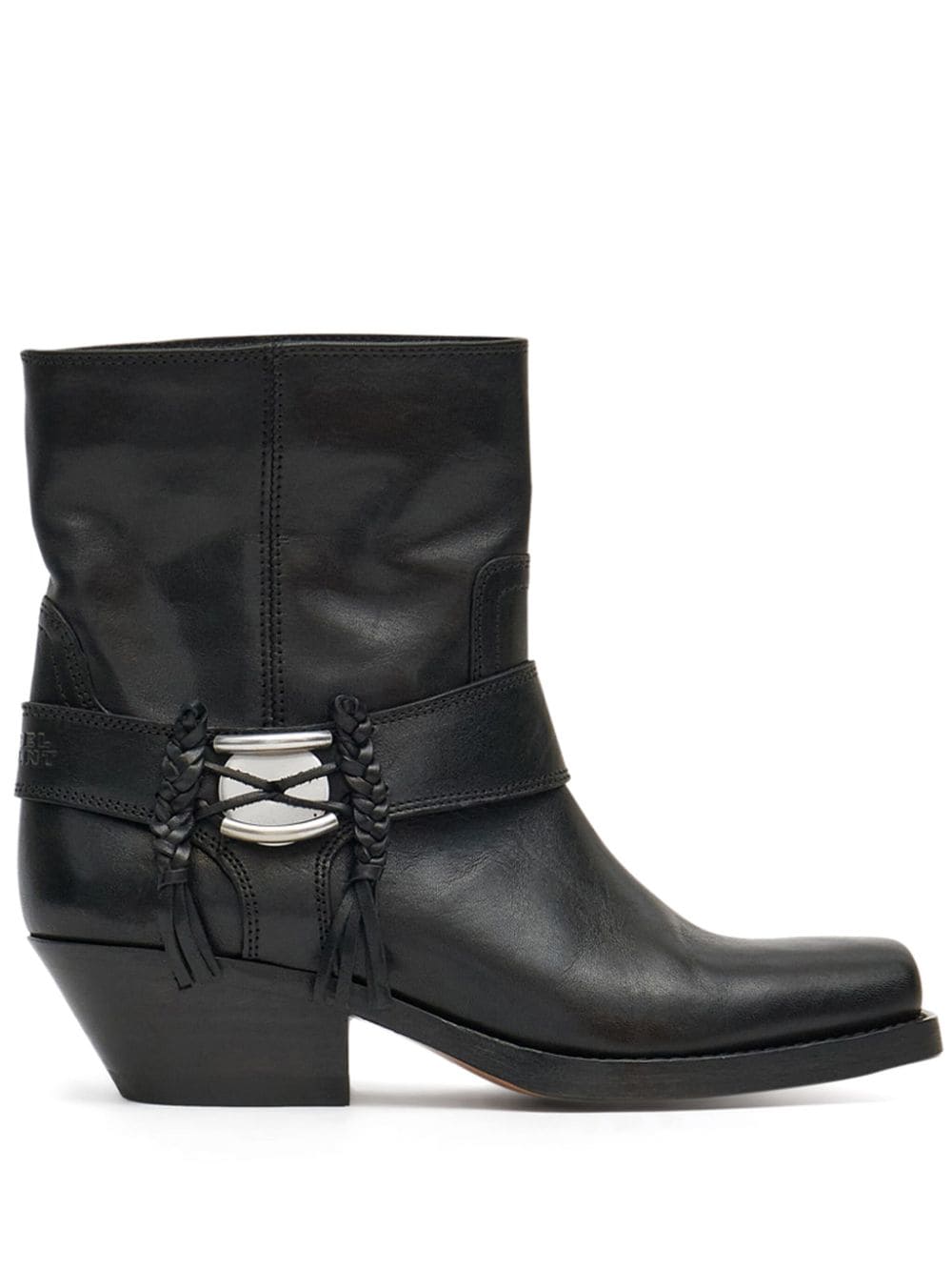 ISABEL MARANT Luxury Leather Stacked Cuban Heels Boots for Women