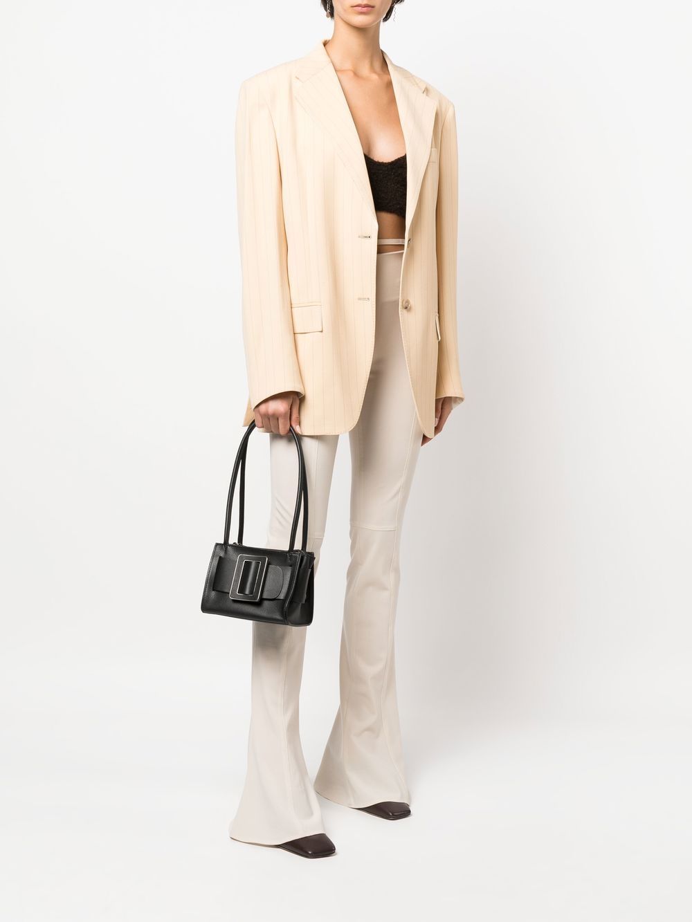 BOYY Mini Soft Leather Handbag with Decorative Buckle