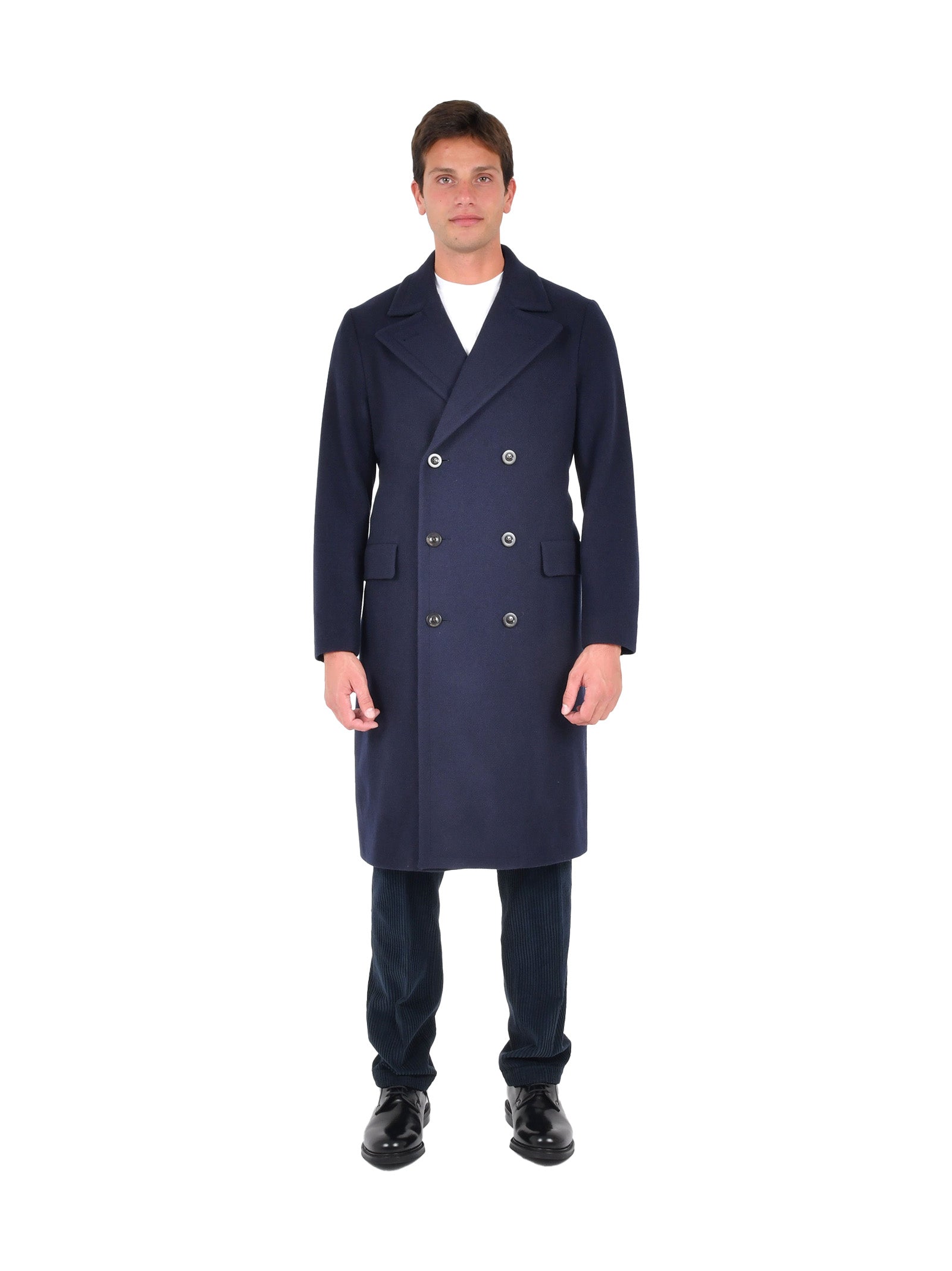 BOGLIOLI Double-Breasted Tailored Coat with Martingale Belt