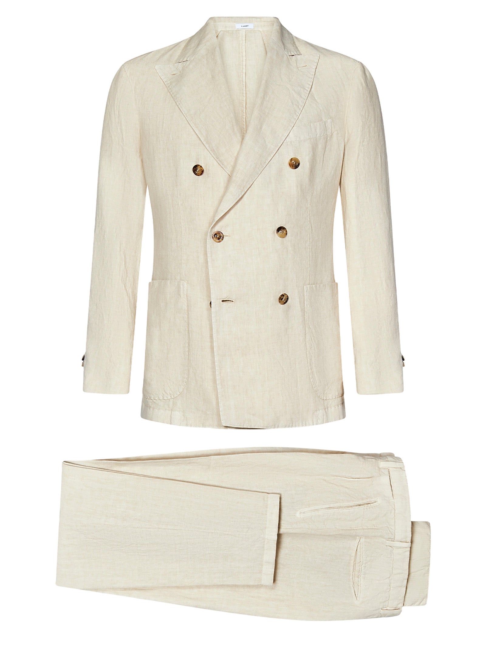 BOGLIOLI Tailored Double-Breasted Linen Suit for Men - Size 48 IT