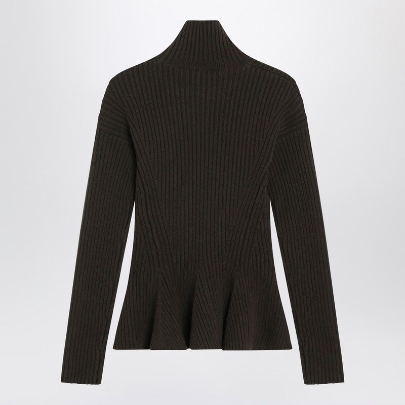 MAX MARA Peplum Turtleneck Sweater in Cashmere Blend