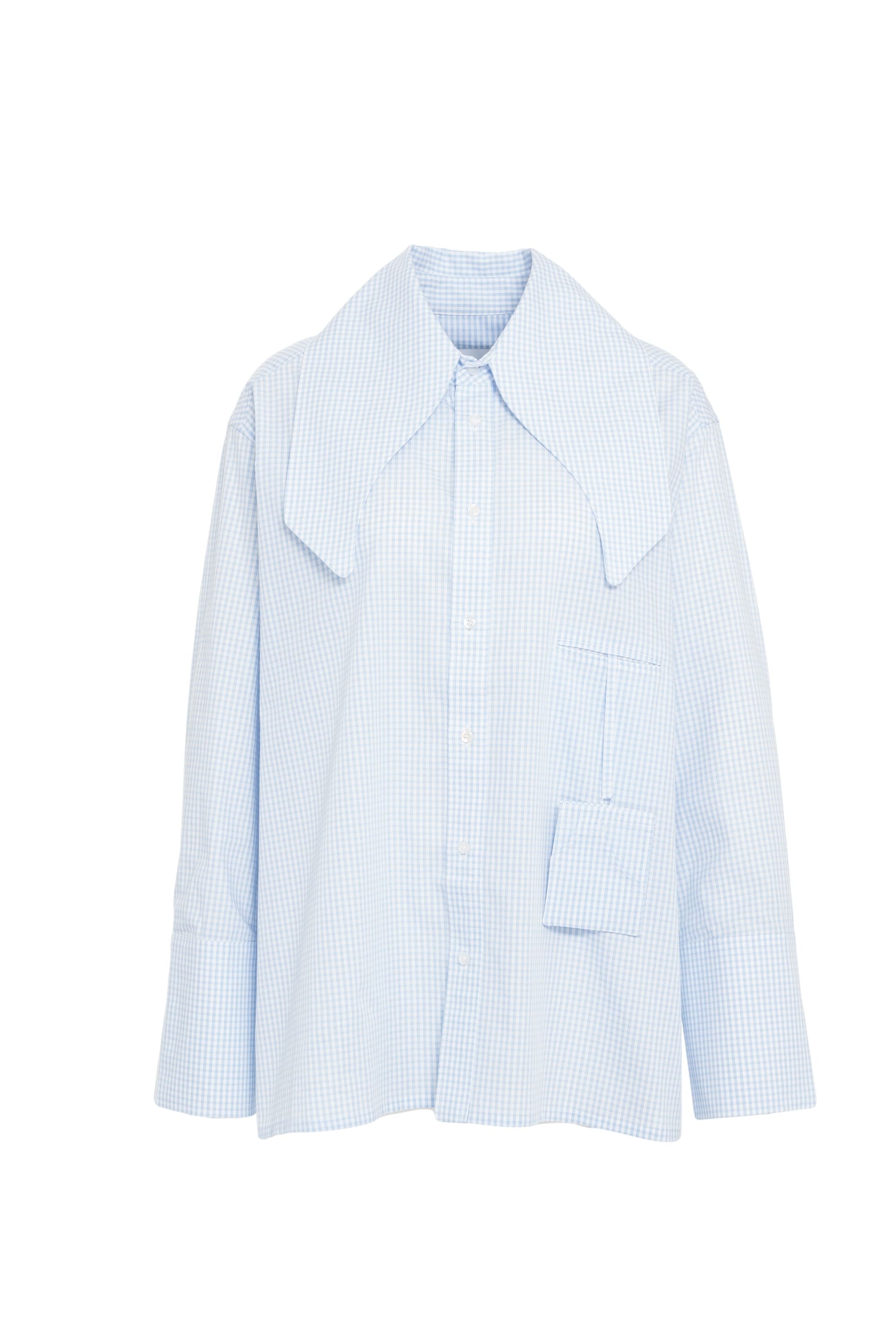 BOMBO STUDIO Checkered Oversized Blouse with Wide Collar