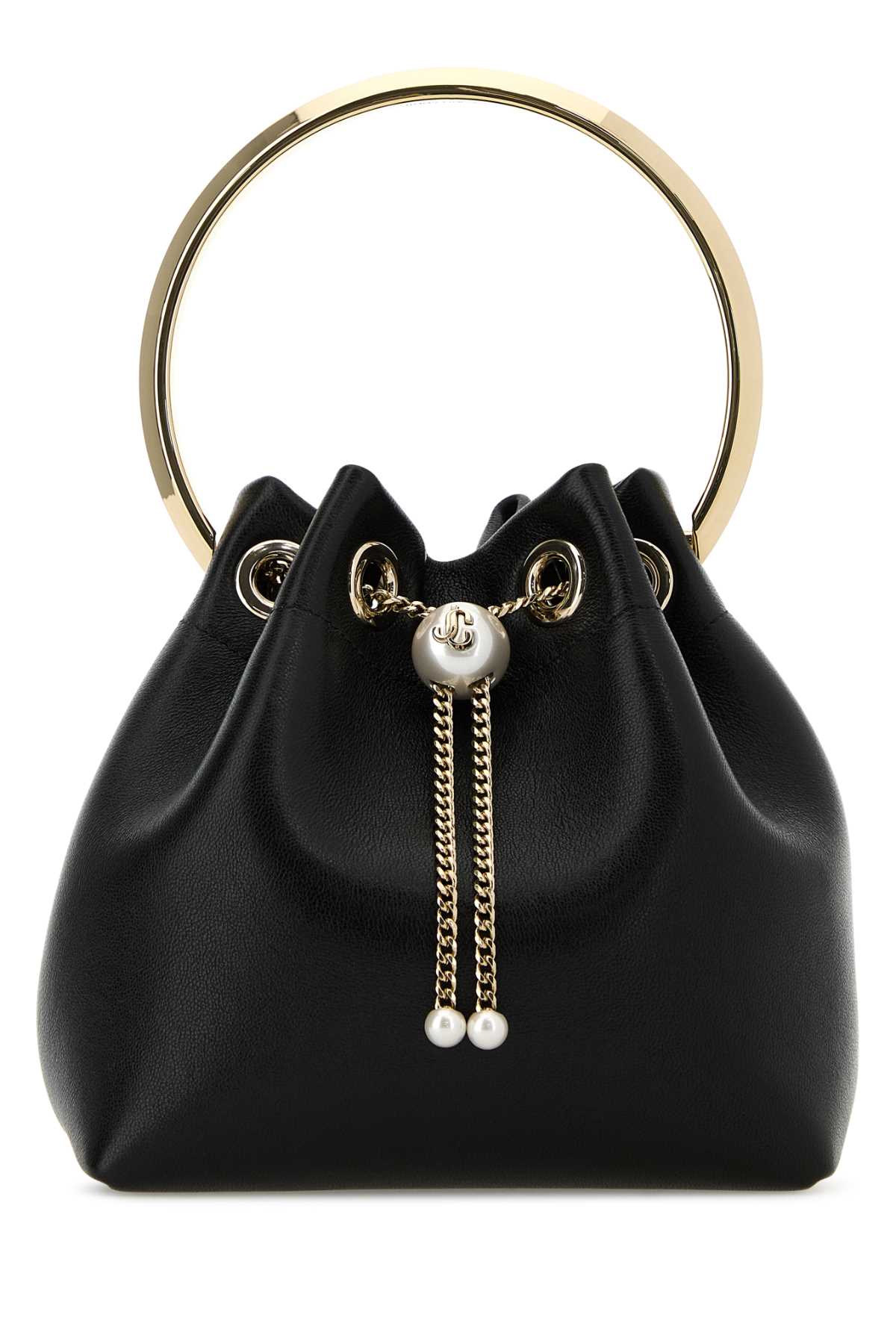 JIMMY CHOO Mini Leather Bon Bon Bucket Handbag