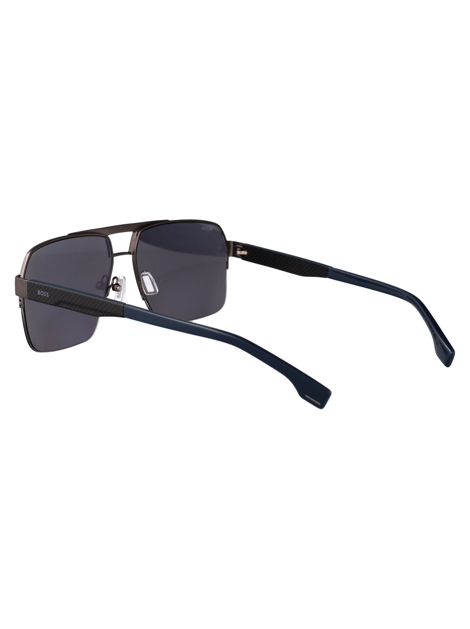 BOSS Matte Dark Ruthenium Stainless Steel Sunglasses for Men