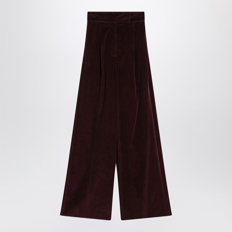 MAX MARA High Waist Wide-Leg Velvet Trousers
