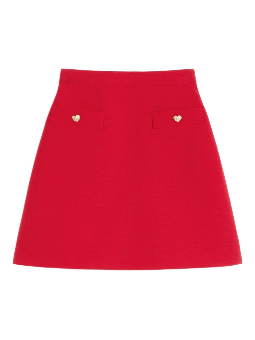 VALENTINO Wool and Silk Mini Skirt with Heart Motif