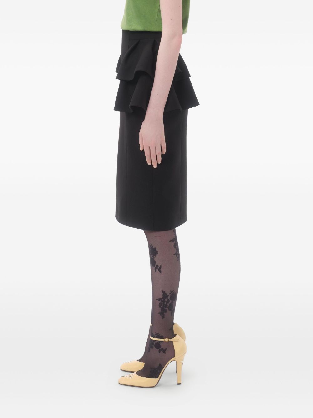 VALENTINO High-Waisted Ruffled Midi Skirt