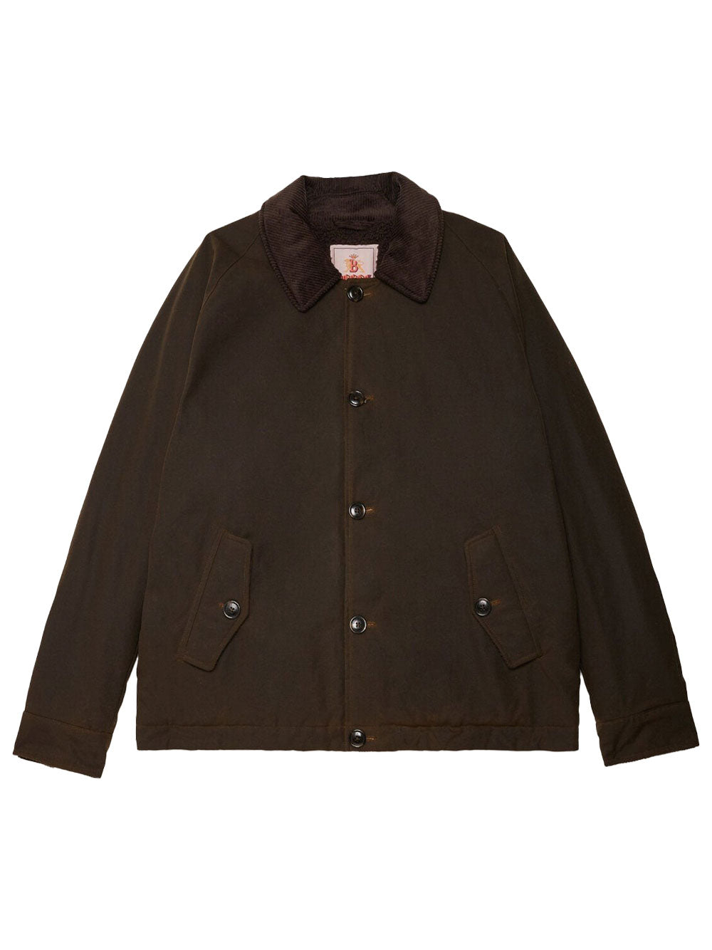 BARACUTA Waxed Deck Jacket with Teddy Bear Lining for Men