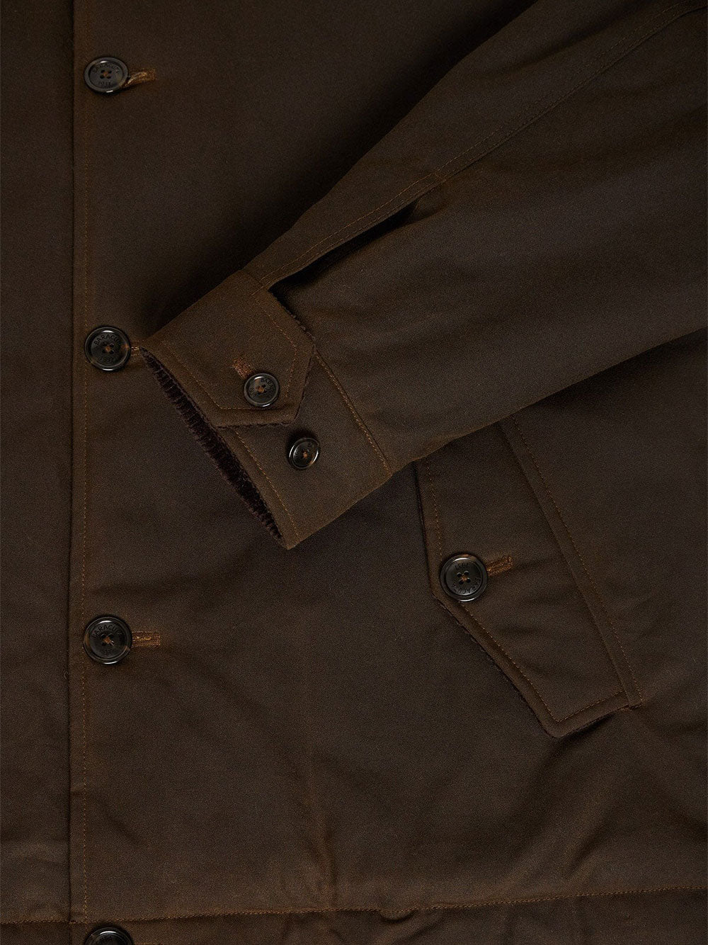 BARACUTA Waxed Deck Jacket with Teddy Bear Lining for Men