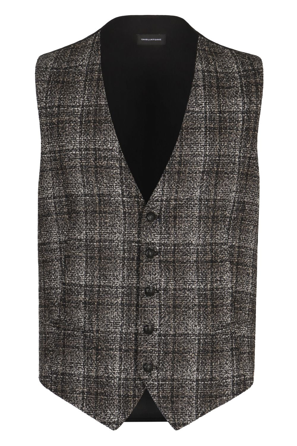 TAGLIATORE Single-Breasted Check Motif Vest for Men