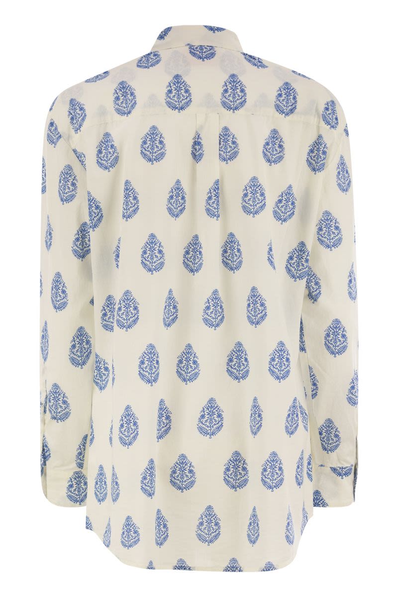 MC2 SAINT BARTH Brigitte Oversized Paisley Print Shirt