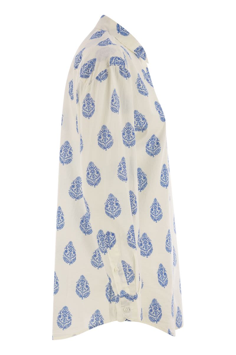 MC2 SAINT BARTH Brigitte Oversized Paisley Print Shirt