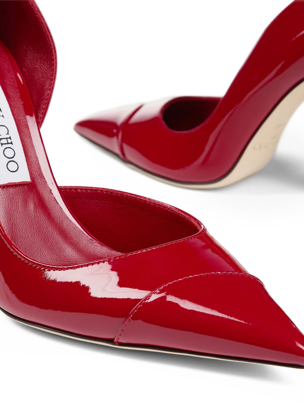 JIMMY CHOO Pointed Toe Patent Leather Pumps with 100MM Heel